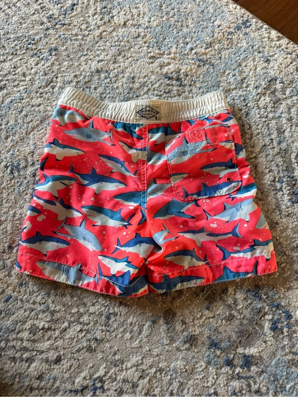 GAP kids Boys red/orange Shark Print Swim Shorts
